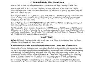 Quyết định 2180/QĐ-UBND 2008 phát triển công nghệ thông tin Quảng Nam 2020