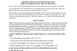 Nghị quyết 66/2008/NQ-HĐND Quy hoạch tổng thể phát triển kinh tế xã hội