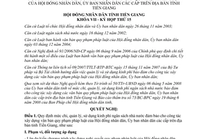 Nghị quyết 164/2008/NQ-HĐND chi xây dựng văn bản quy phạm pháp luật Tiền Giang