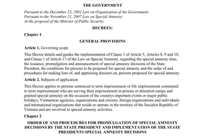 Decree No. 76/2008/ND-CP of July 4, 2008, detailing the implementation of a number of articles of the Law on special amnesty.