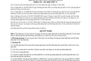 Nghị quyết 09/2008/NQ-HĐND mức chi xây dựng văn bản quy phạm Hà Giang