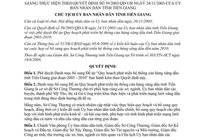 Quyết định 1973/QĐ-UBND 2008 phát triển mạng lưới cửa hàng xăng dầuTiền Giang