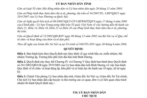 Quyết định 25/2008/QĐ-UBND bầu cử miễn nhiệm bãi nhiệm trưởng ấp Bình Dương
