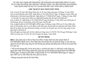 Quyết định 1549/QĐ-UBND quy định hỗ trợ khác đảm bảo ổn định đời sống sản xuất cho người bị thu hồi đất trong công tác bồi thường giải phóng mặt bằng