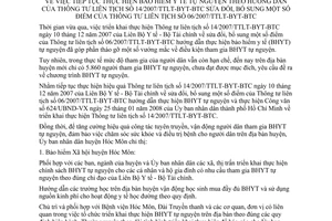 Chỉ thị 05/2008/CT-UBND thực hiện bảo hiểm y tế tự nguyện hướng dẫn TTLT 14/2007/TTLT-BYT-BTC sửa đổi TTLT 06/2007/TTLT-BYT-BTC