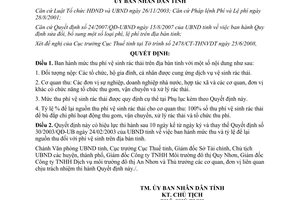 Quyết định 23/2008/QĐ-UBND quy định mức thu phí vệ sinh rác thải trên địa bàn