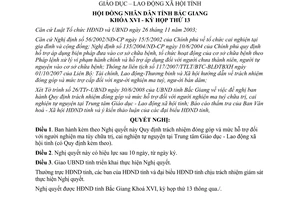 Nghị quyết 18/2008/NQ-HĐND hỗ trợ người nghiện ma tuý chữa trị cai nghiện Bắc Giang