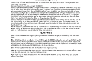 Nghị quyết 10/2008/NQ-HĐND các khoản thu phí lệ phí