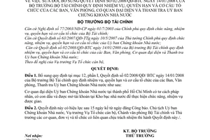 Quyết định 49/2008/QĐ-BTC quy định nhiệm vụ, quyền hạn và cơ cấu tổ chức Ban, Văn phòng, Cơ quan đại diện và Thanh tra Ủy ban chứng khoán nhà nước