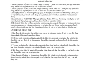 Thông tư liên tịch 08/2008/TTLT-BYT-BGDĐT  hướng dẫn công tác bảo đảm vệ sinh an toàn thực phẩm trong các cơ sở giáo dục