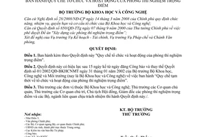 Quyết định 08/2008/QĐ-BKHCN Quy chế tổ chức và hoạt động của phòng thí nghiệm trọng điểm