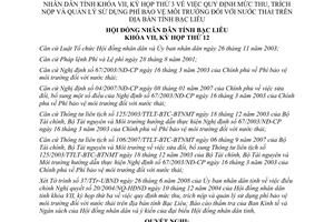 Nghị quyết 05/2008/NQ-HĐND bãi bỏ một phần 20/2004/NQ-HĐND phí bảo vệ môi trường Bạc Liêu