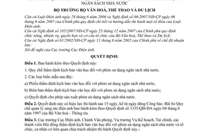 Quyết định 48/2008/QĐ-BVHTTDL quy chế thẩm định kịch bản văn học phim sử dụng ngân sách nhà nước
