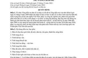 Quyết định 94/2008/QĐ-TTg tổ chức Tổng điều tra dân số và nhà ở năm 2009