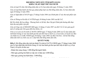 Nghị quyết 28/2008/NQ-HĐND giá thu tạm thời dịch vụ y tế tại Trạm y tế