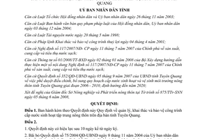 Quyết định 08/2008/QĐ-UBND quản lý khai thác bảo vệ công trình cấp nước