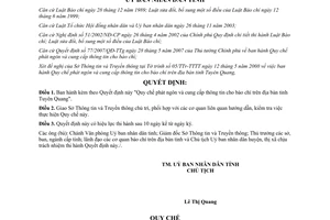 Quyết định 09/2008/QĐ-UBND Quy chế phát ngôn cung cấp thông tin cho báo chí