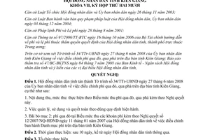 Nghị quyết 32/2008/NQ-HĐND điều chỉnh phí qua đò phà trên địa bàn tỉnh