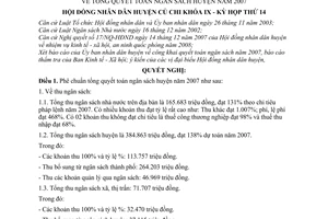 Nghị quyết 17/2008/NQ-HĐND tổng quyết toán ngân sách huyện năm 2007 huyện Củ Chi