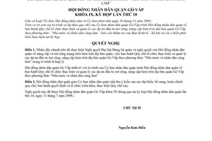 Nghị quyết 22/2008/NQ-HĐND quy chế tổ chức thực hiện và quản lý các dự án đầu tư mở rộng, nâng cấp hẻm trên địa bàn quận Gò Vấp