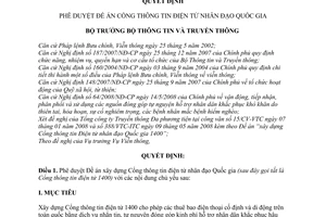 Quyết định 1009/QĐ-BTTTT phê duyệt đề án cổng thông tin điện tử nhân đạo Quốc gia