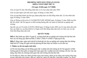 Nghị quyết 12/2008/NQ-HĐND sử dụng kinh phí sự nghiệp môi trường An Giang