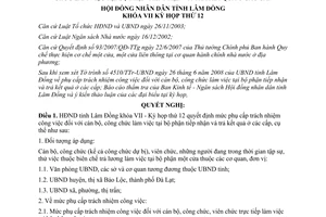 Nghị quyết 102/2008/NQ-HĐND phụ cấp trách nhiệm tiếp nhận trả kết quả Lâm Đồng