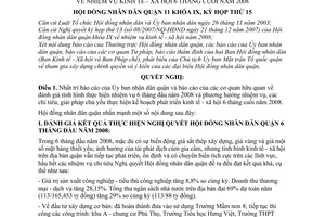 Nghị quyết 06/2008/NQ-HĐND nhiệm vụ kinh tế - xã hội 6 tháng cuối năm 2008 quận 11