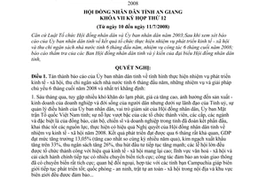 Nghị quyết 02/2008/NQ-HĐND nhiệm vụ kinh tế xã hội thu chi ngân sách 6 tháng cuối 2008 An Giang