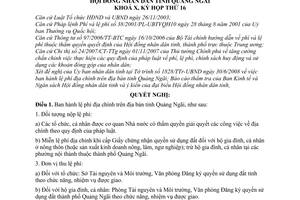 Nghị quyết 43/2008/NQ-HĐND  lệ phí địa chính trên địa bàn tỉnh Quảng Ngãi