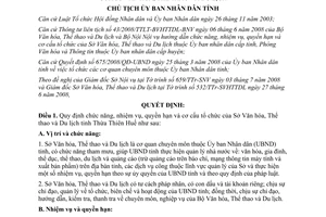 Quyết định 1591/QĐ-UBND năm 2008 cơ cấu tổ chức Sở văn hóa Thừa Thiên Huế