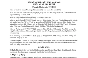 Nghị quyết 04/2008/NQ-HĐND thu lệ phí đăng ký cư trú chứng minh nhân dân An Giang