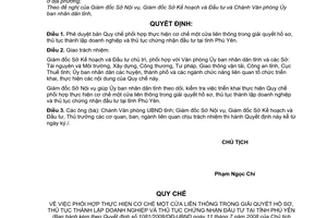 Quyết định 1081/2008/QĐ-UBND phê duyệt Quy chế phối hợp thực hiện cơ chế một cửa