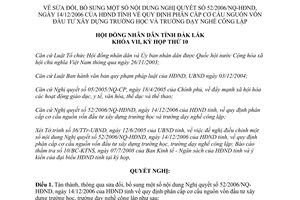 Nghị quyết 14/2008/NQ-HĐND sửa đổi 52/2006/NQ-HĐND phân cấp vốn đầu tư xây dựng trường Đắk Lắk