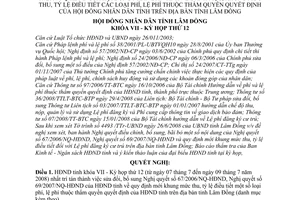 Nghị quyết 98/2008/NQ-HĐND sửa đổi Nghị quyết 67/2006/NQ-HĐND danh mục khung mức thu, tỷ lệ điều tiết phí lệ phí