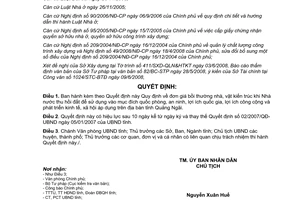 Quyết định 177/2008/QĐ-UBND quy định đơn giá bồi thường nhà, vật kiến trúc khi nhà nước thu hồi đất tỉnh Quảng Ngãi