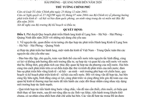 Quyết định 98/2008/QĐ-TTg phê duyệt Quy hoạch phát triển Hành lang kinh tế Lạng Sơn – Hà Nội – Hải Phòng -Quảng Ninh đến năm 2020