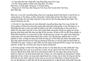 Công điện 1085/CĐ-TTg chủ động dập tắt dịch bệnh nhiễm rầy nâu, bệnh vàng lùn lùn xoắn lá