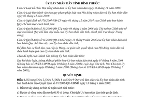 Quyết định 33/2008/QĐ-UBND bổ sung Quyết định 91/2006/QĐ-UBND Bình Phước