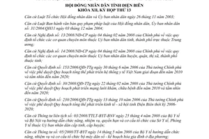 Nghị quyết 117/2008/NQ-HĐND bổ sung quy hoạch phát triển ngành Y tế Điện Biên