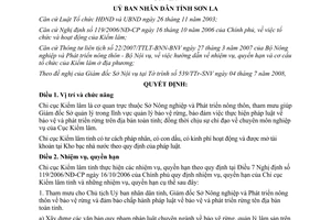 Quyết định 12/2008/QĐ-UBND chức năng nhiệm vụ quyền hạn Chi cục Kiểm lâm Sơn La