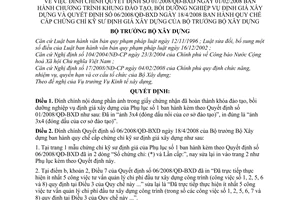 Quyết định 905/QĐ-BXD đính chính Quyết định 01/2008/QĐ-BXD chương trình khung đào tạo, bồi dưỡng nghiệp vụ định giá xây dựng và QĐ 06/2008/QĐ-BXD