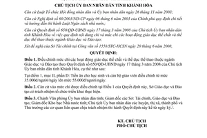 Quyết định 1760/QĐ-UBND 2008 điều chỉnh mức chi hoạt động thể chất thể dục thể thao Khánh Hòa