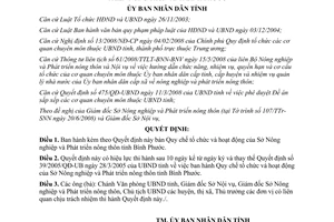 Quyết định 32/2008/QĐ-UBND tổ chức và hoạt động của Sở Nông nghiệp