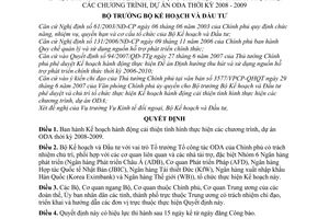 Quyết định 883/2008/QĐ-BKH Kế hoạch hành động cải thiện tình hình thực hiện các chương trình, dự án ODA thời kỳ 2008-2009