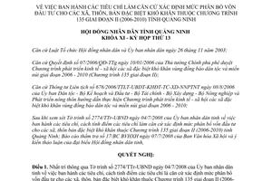 Nghị quyết 11/2008/NQ-HĐND phân bổ vốn đầu tư các xã thôn bản đặc biệt khó khăn Quảng Ninh