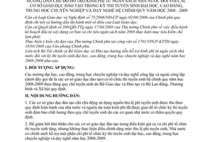 Thông tư liên tịch 63/2008/TTLT/BTC-BGDĐT hướng dẫn chế độ hỗ trợ kinh phí từ NSNN cơ sở GDĐT trong kỳ thi tuyển sinh ĐH,CĐ,THCN,dạy nghề 2008-2009