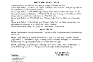 Quyết định 55/2008/QĐ-BTC Quy chế thi, cấp, sử dụng và quản lý Thẻ thẩm định viên về giá
