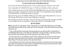 Quyết định 57/2008/QĐ-UBND sửa đổi chế độ lực lượng Bảo vệ dân phố Bình Thuận