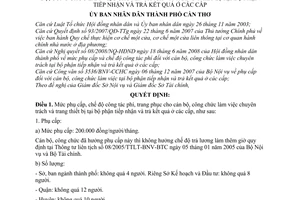 Quyết định 61/2008/QĐ-UBND mức phụ cấp hàng tháng, chế độ công tác phí